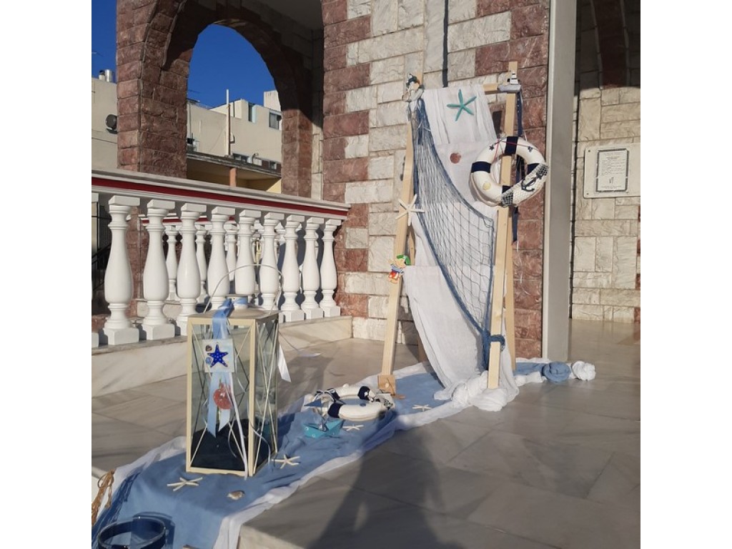 Στολισμός βάπτισης με θέμα θαλασσινό αστερία